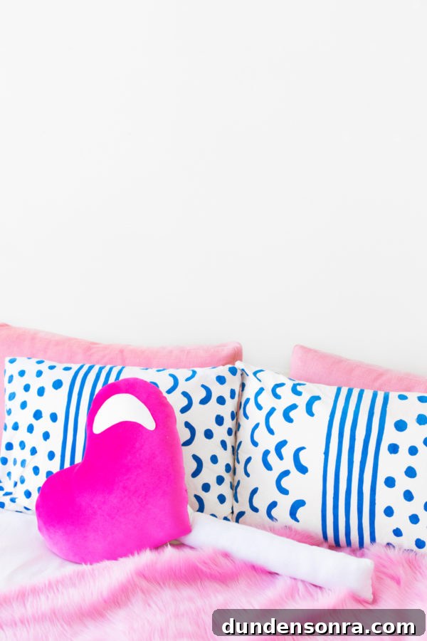 A bed with pillows