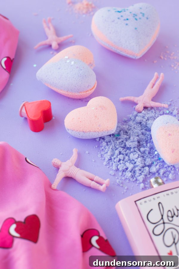 Heart bath bombs and figurines 