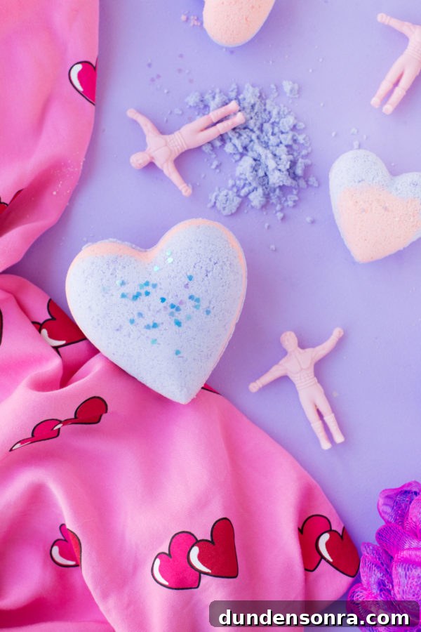 Heart-shaped bath bomb
