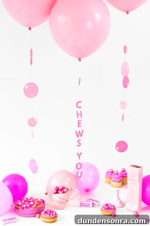 I Chews You: Bubblegum Galentine's Day Party Ideas 5 Pink party decorations