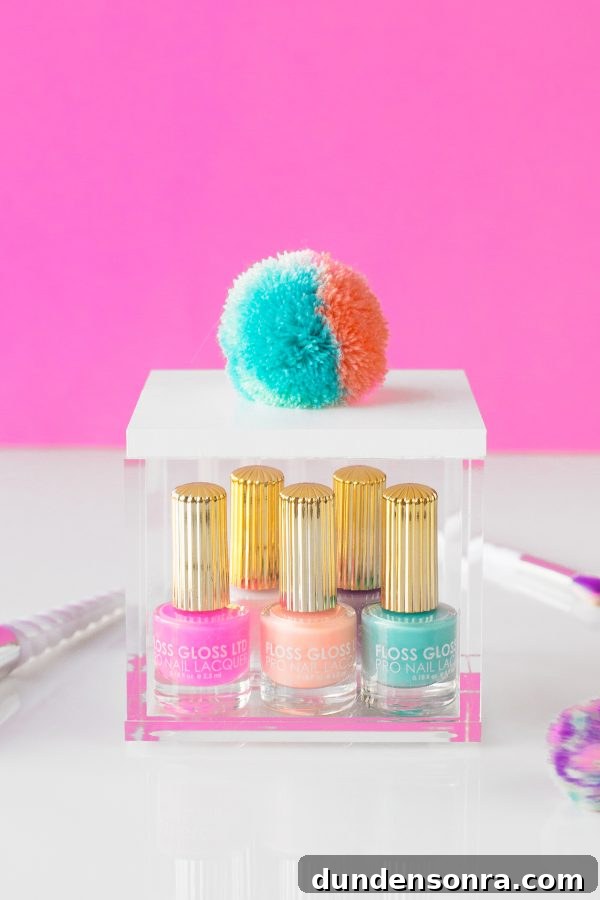 DIY Pom-Pom Storage Boxes: Stylish Craft Organization Ideas 2 Nail polish in a box