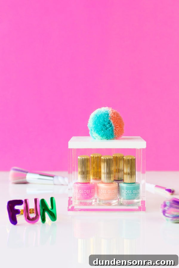 DIY Pom-Pom Storage Boxes: Stylish Craft Organization Ideas 10 Nail polish in a plastic box