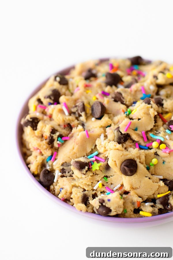 Cookie dough with sprinkles 