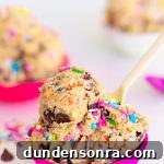 Cookie dough in a pink bowl