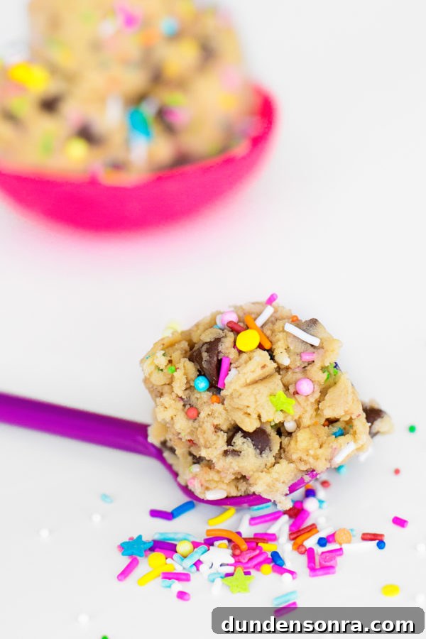 Cookie dough with sprinkles 