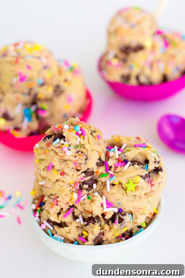 Cookie dough with sprinkles 