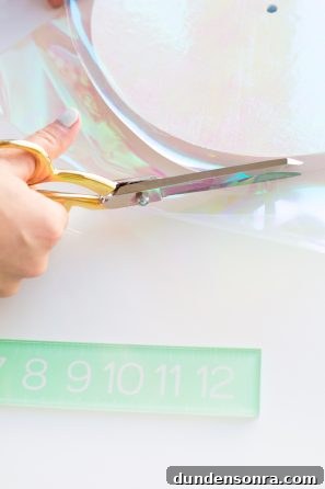 Someone cutting plastic