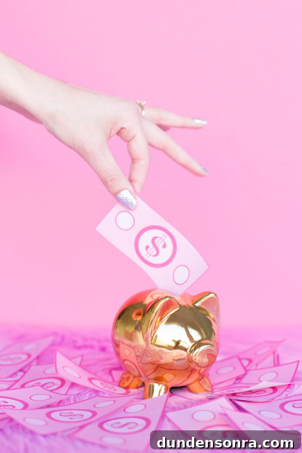 A Week of My Spending: Where Every Dollar Went 7 Golden piggy bank and pink money