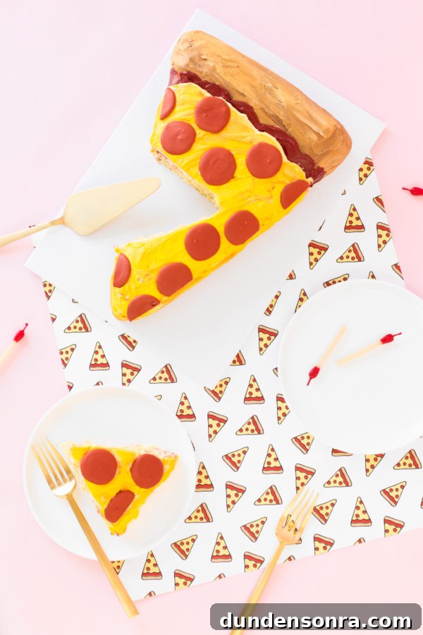 A pizza cake and plates