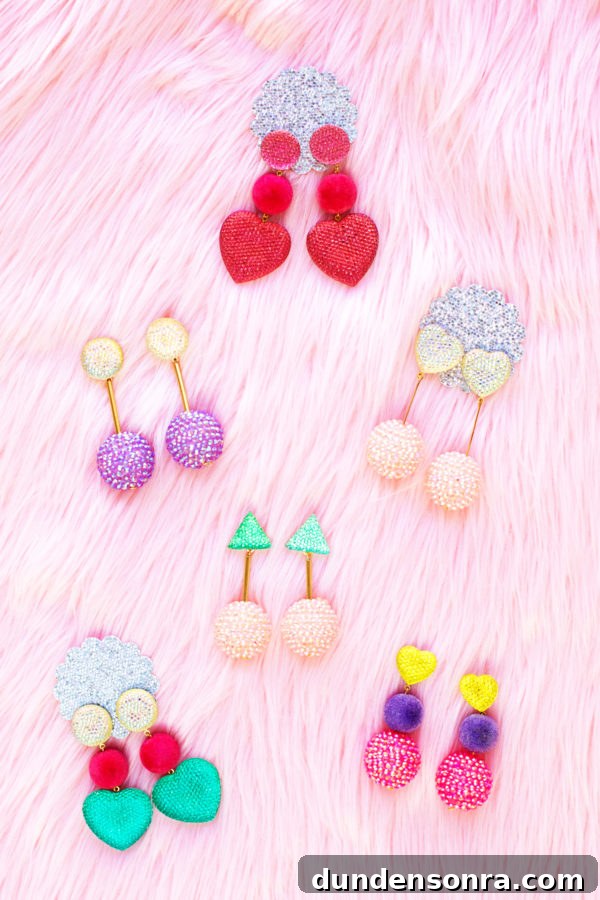 Big colorful earrings