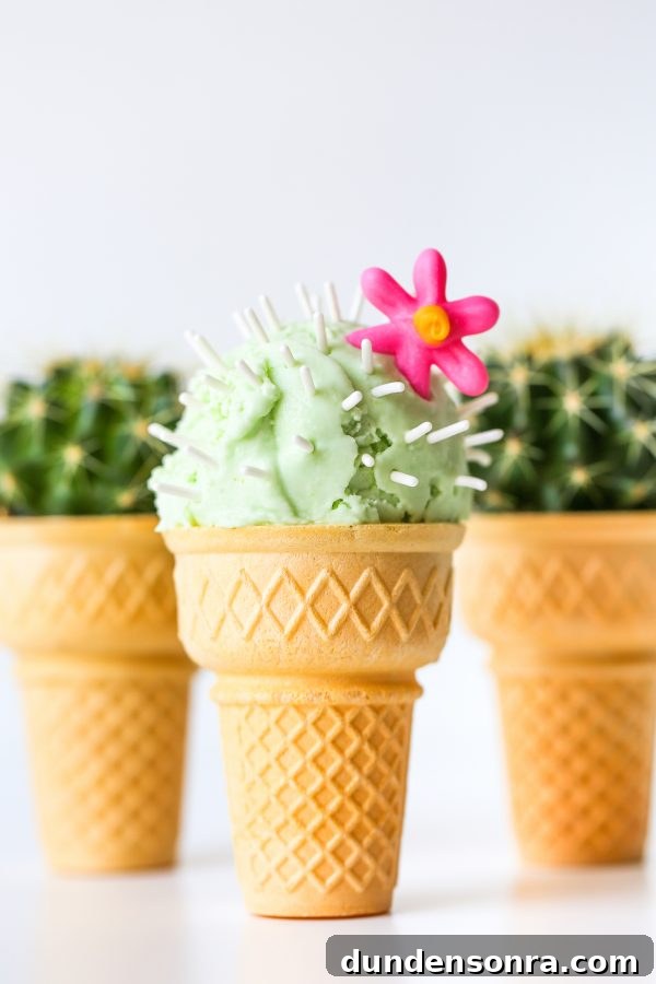 Cactus Ice Cream Cones: How to Make Unique Prickly Pear Cones 2 Cactus ice cream