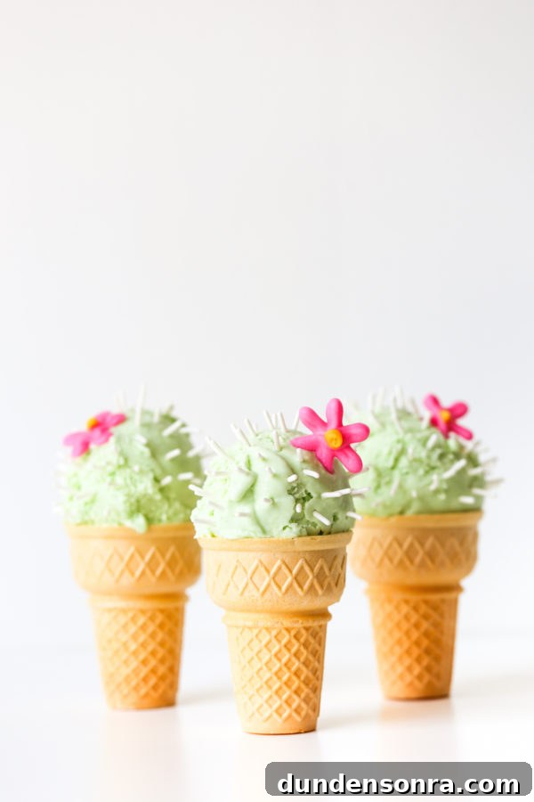 Cactus Ice Cream Cones: How to Make Unique Prickly Pear Cones 3 Cactus ice cream