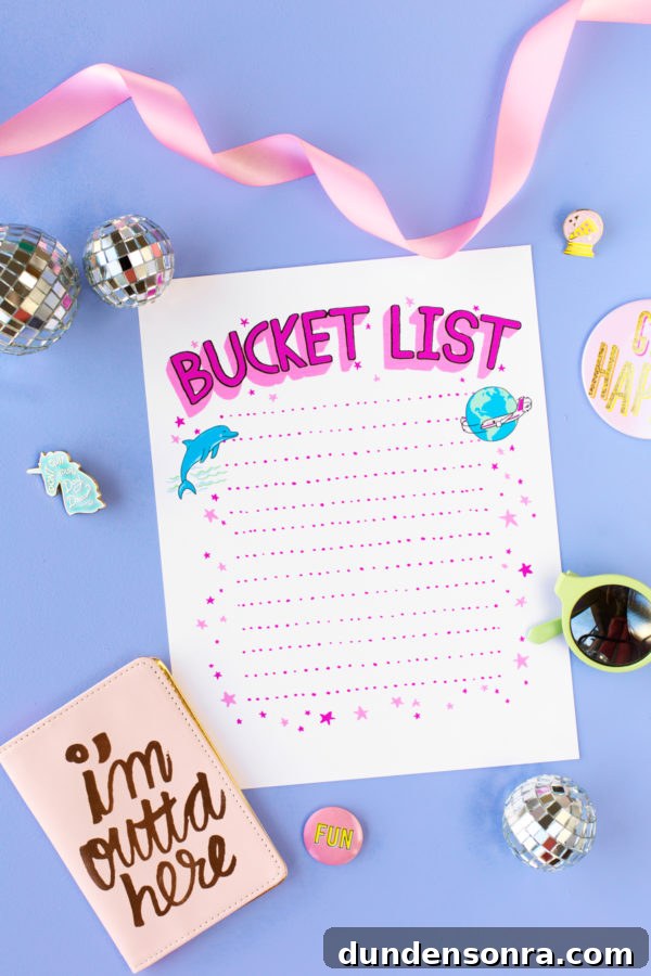 Free Bucket List Printable