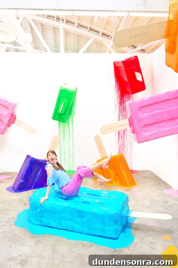 Inside the Museum of Ice Cream Los Angeles: What to See and Do 10 A room with giant popsicles