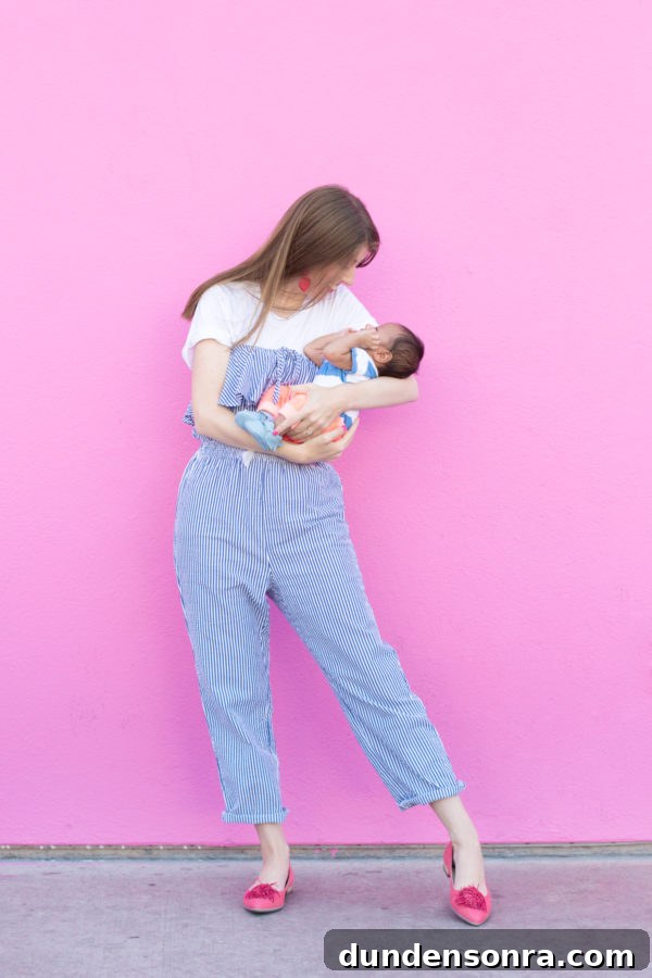 A woman holding a baby