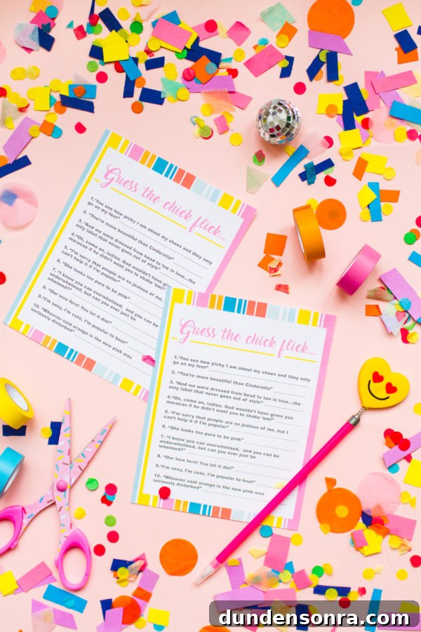 Free Printable Chick Flick Movie Bingo Game 2 Free Printable Chick Flick Game