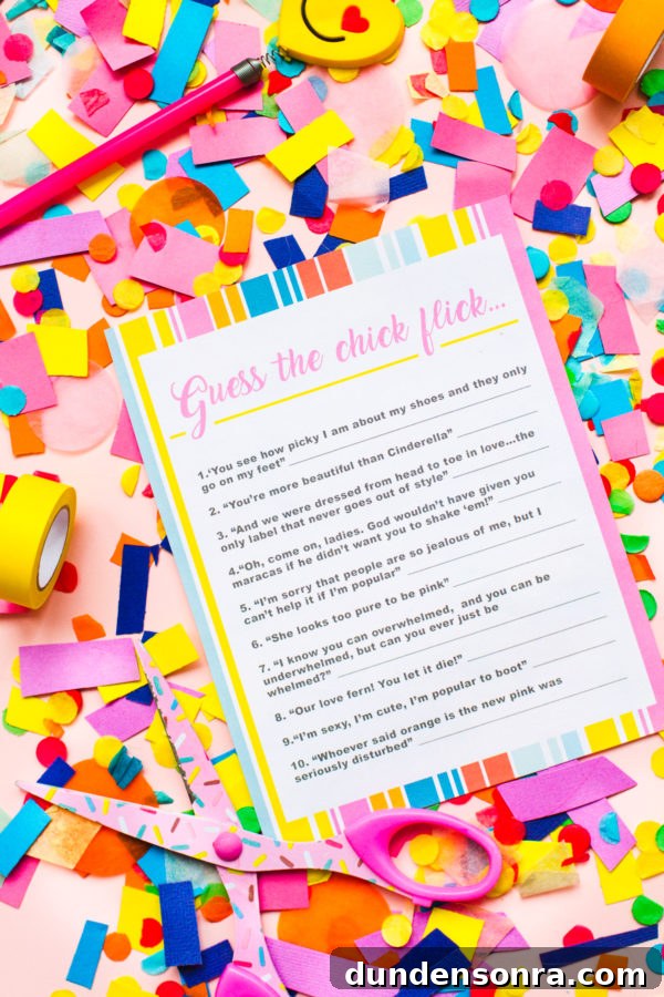 Free Printable Chick Flick Movie Bingo Game 3 Free Printable Chick Flick Game