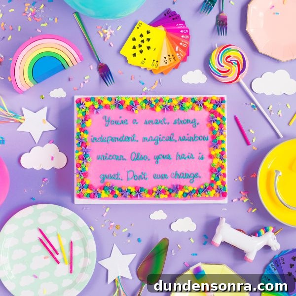 Colorful compliment cake