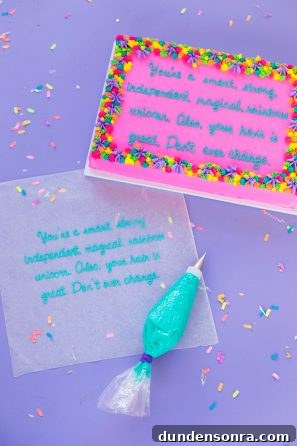 Colorful compliment cake