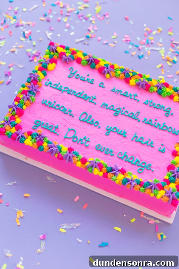 Colorful compliment cake