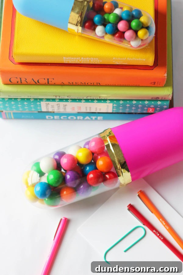 DIY Sprinkle Pill Paperweight: Make a Colorful Resin Desk Weight 11 Candy in a plastic tube