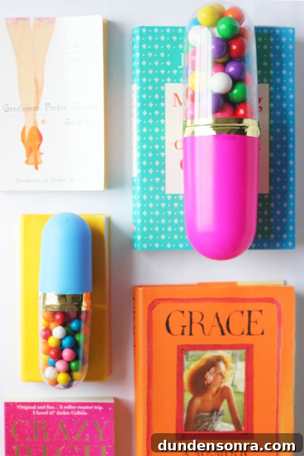 DIY Sprinkle Pill Paperweight: Make a Colorful Resin Desk Weight 3 Colorful books and sprinkle pils