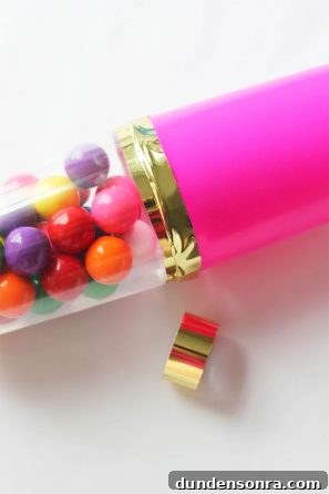 DIY Sprinkle Pill Paperweight: Make a Colorful Resin Desk Weight 9 Tube with candy in it