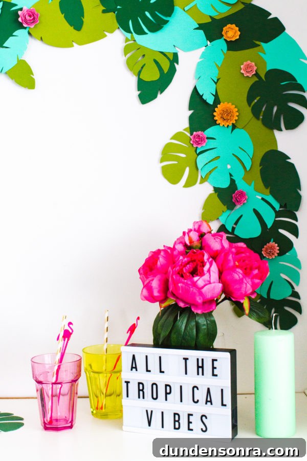 Tropical garland and flowers
