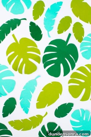 Tropical paper leaves 