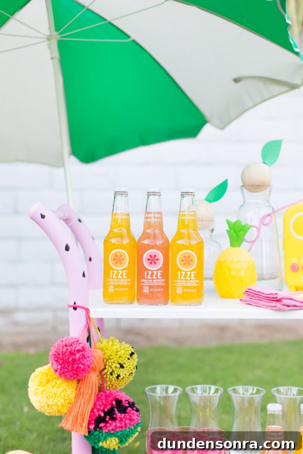 Fruity Summer Bar Cart Makeover: Bright DIY Ideas and Styling Tips 4 Colorful drink cart