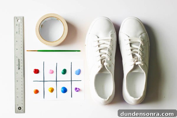 White sneakers and paint