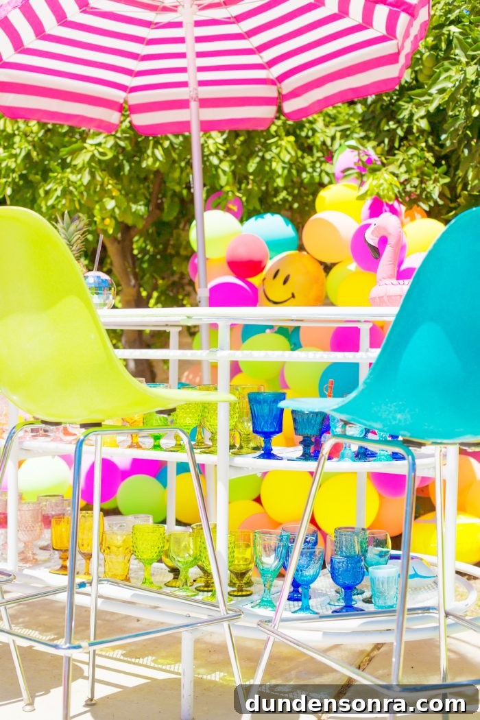 Host an Unforgettable Pool Birthday Party: Tips & Ideas 11 Rainbow Balloon Bar