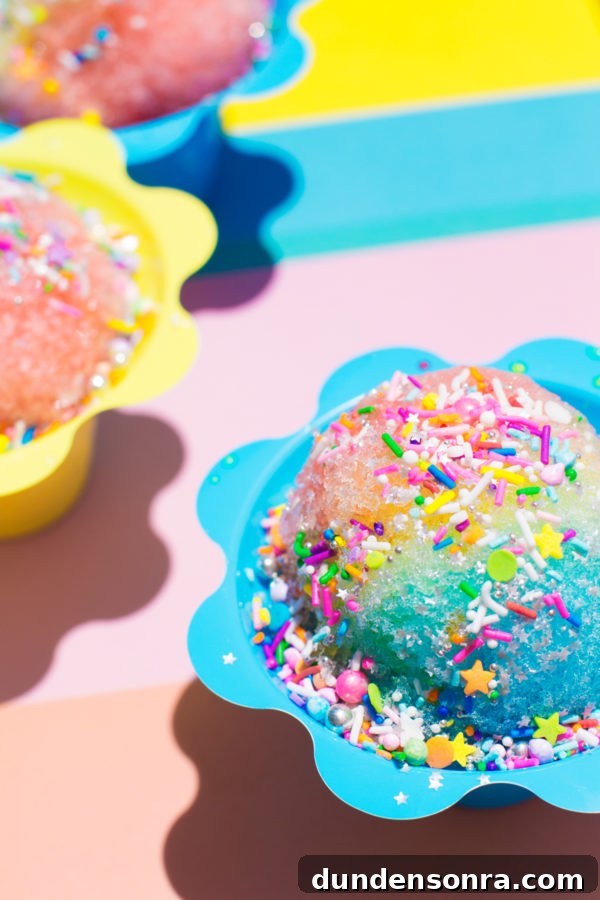 Colorful snow cone