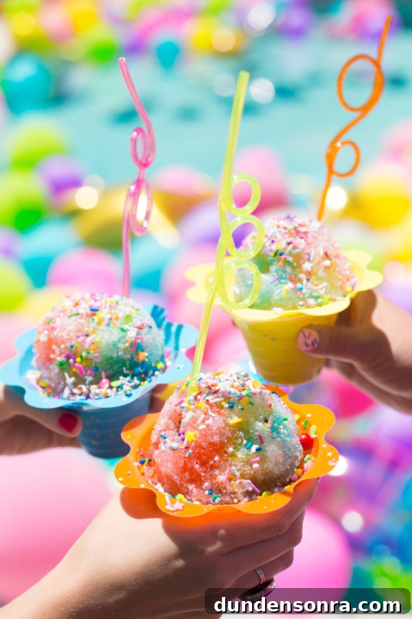 Colorful snow cones