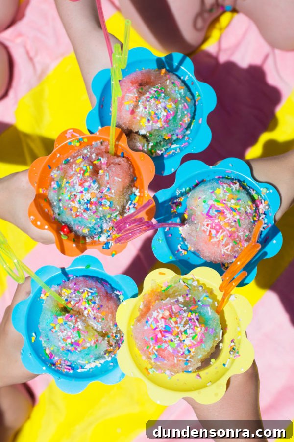 Colorful snow cones
