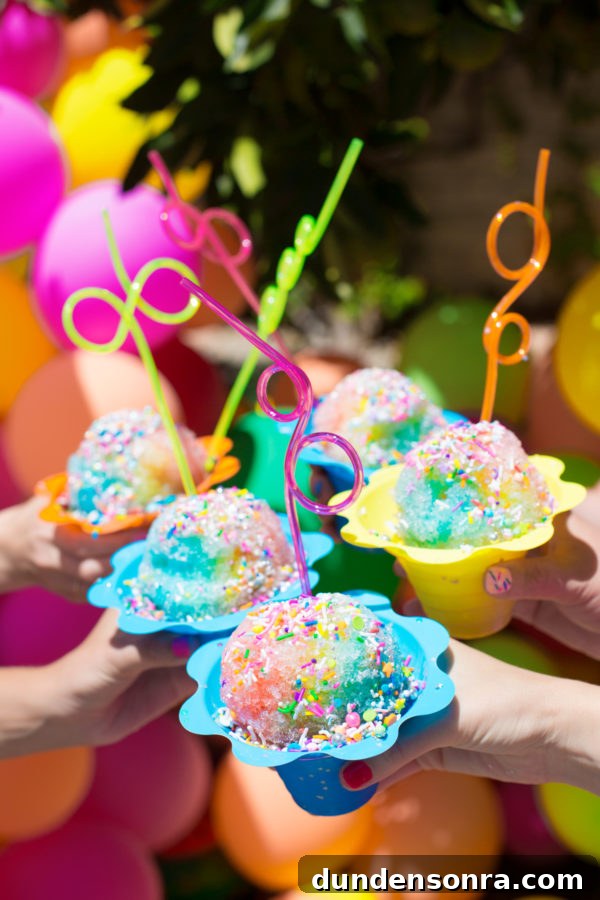 Colorful snow cones