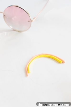 How to Make Colorful DIY Rainbow Sunglasses at Home 7 Yellow clay