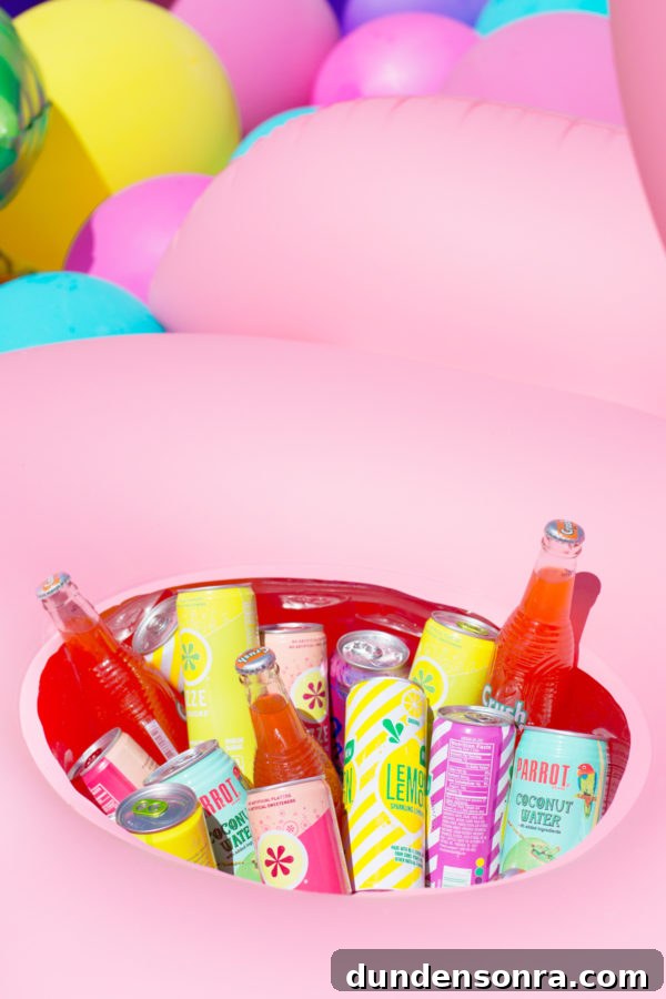 DIY Flamingo Cooler Float: Build a Fun Pool Drink Holder 10 A red bowl with drinks in it