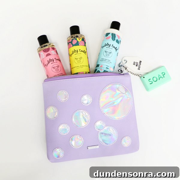 Items in a bubble clutch 