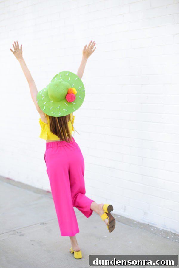 Someone wearing a green hat