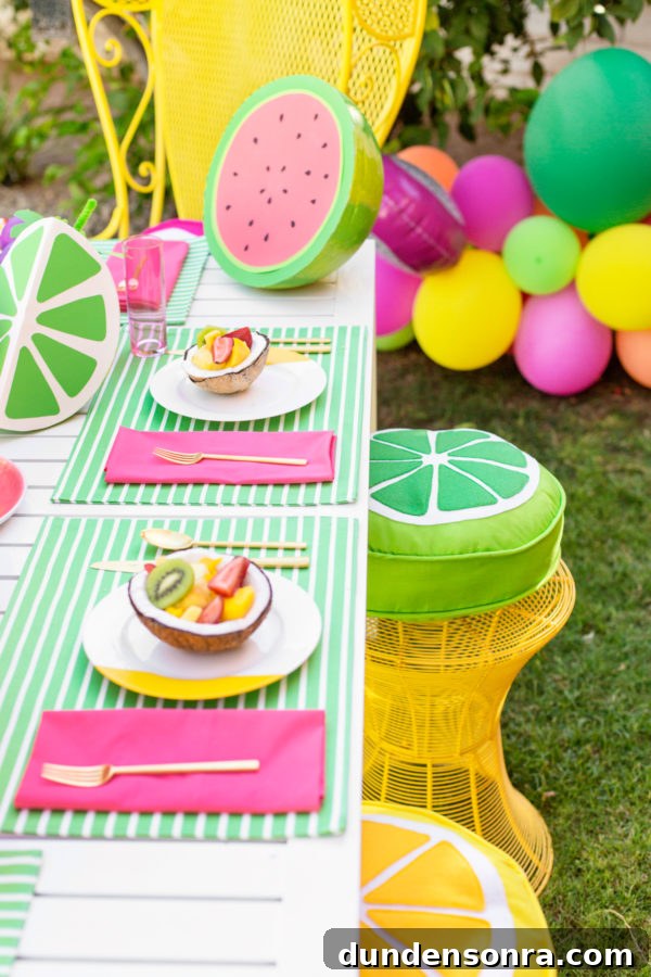 Colorful dining set up