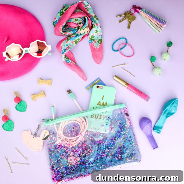 What's In My Clutch: Hot Pink Pineapple Accessories 3 Floating glitter clutch