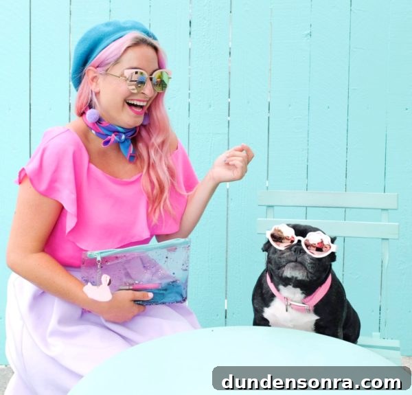 What's In My Clutch: Hot Pink Pineapple Accessories 4 A woman and a dog