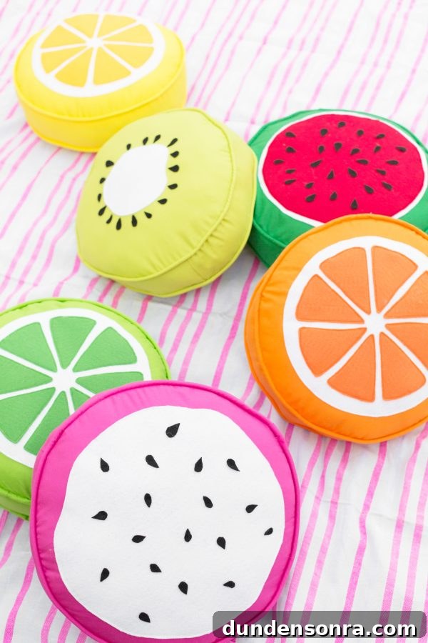 Make Your Own Fruit Slice Pillows: Simple Sewing Tutorial 2 Fruit pillows