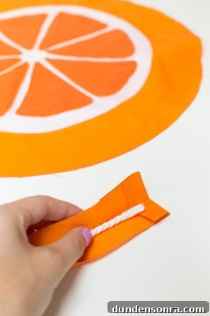 Make Your Own Fruit Slice Pillows: Simple Sewing Tutorial 11 Orange felt
