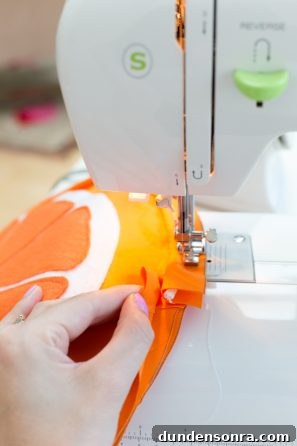 Make Your Own Fruit Slice Pillows: Simple Sewing Tutorial 13 Orange felt
