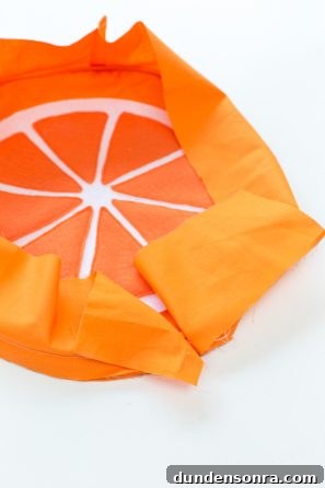 Make Your Own Fruit Slice Pillows: Simple Sewing Tutorial 15 Orange felt