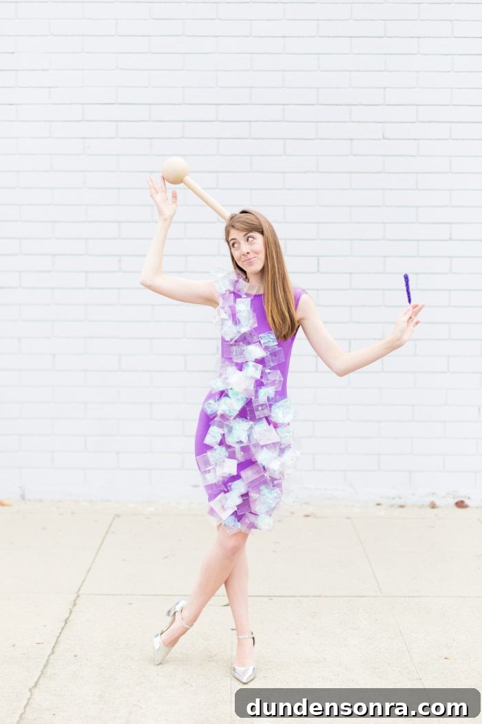 Homemade Rock Candy Costume Guide for Kids and Adults 11 A woman dressed as rock candy