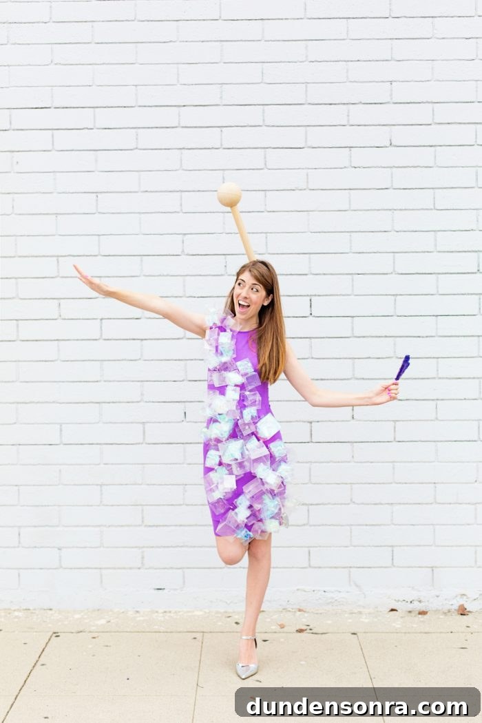 Homemade Rock Candy Costume Guide for Kids and Adults 9 A woman with rock candy costume