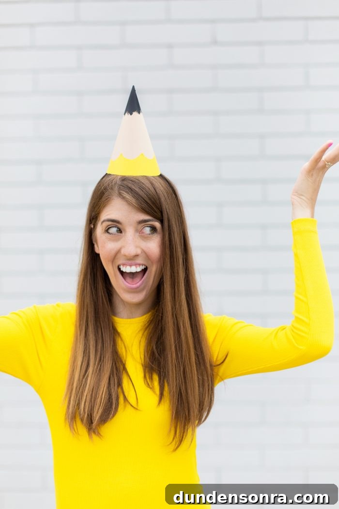 Someone dressed as a pencil